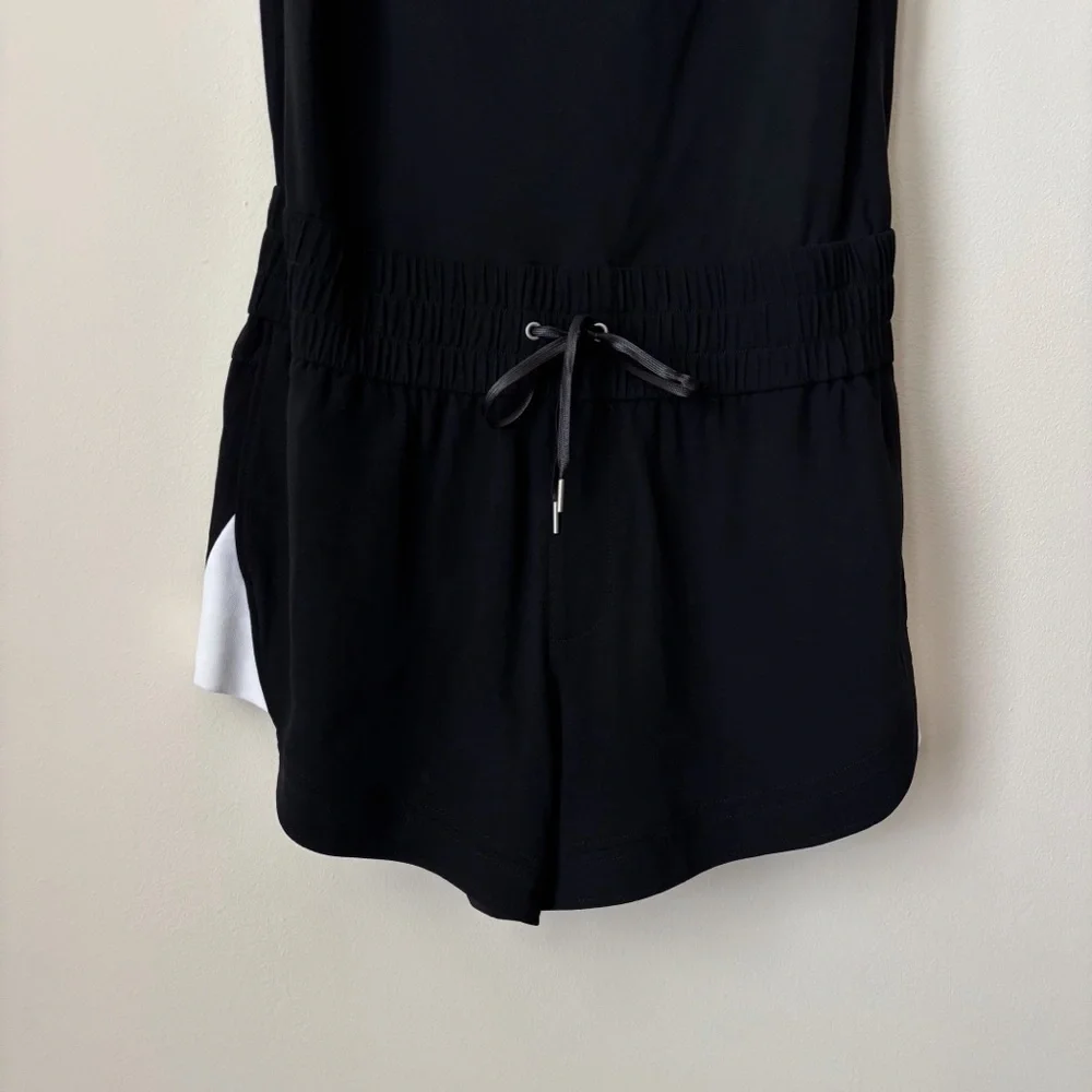 Helmut Lang Black Drawstring Waist Torsion Romper Sz 8